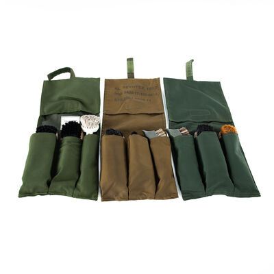 Dutch Assorted OD Shoe Polishing Kit Complete w/ Bag | Issued, , large